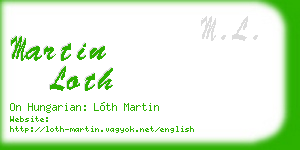martin loth business card